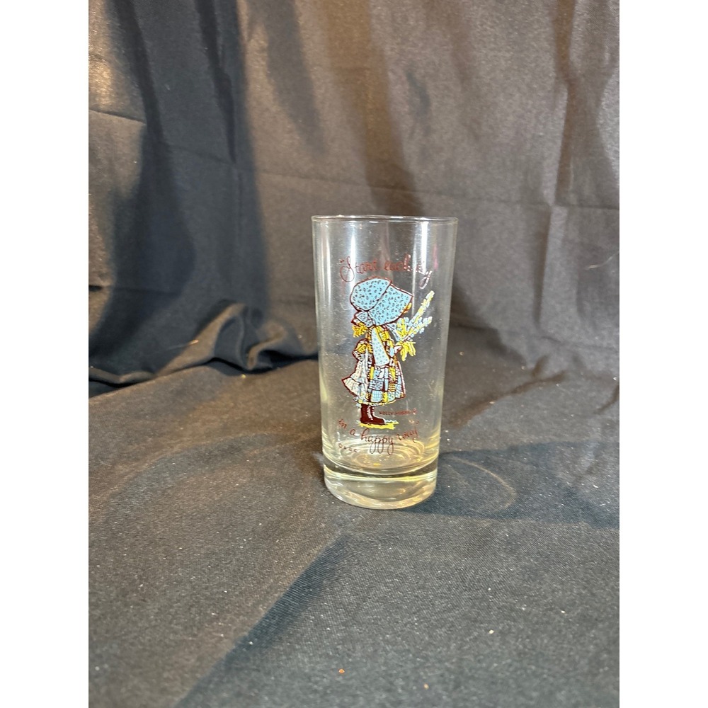 Holly Hobbie Glass Cup Tumbler with Girl Illustration Drinkware